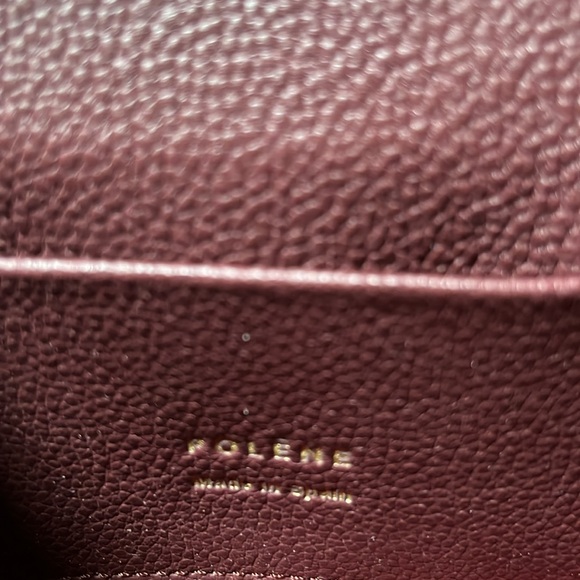 Polene numero un micro bag in textured leather in rich burgundy color - Picture 8 of 12